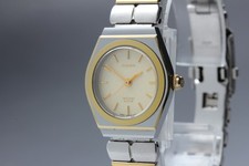 Near MINT RADO DiaStar 205.9515.3 Gold Dial Qz Ladies Vintage Watch From JAPAN