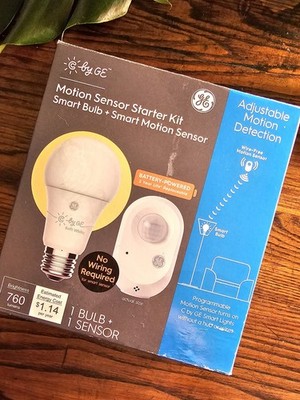 C by GE - Wire-Free Motion Sensor Kit With  Smart Bulb Programab- White #7768