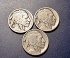Lot of (2) 1913-P Ty. 1 & a 1913-P Ty. 2 Buffalo Nickel