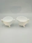 Imperial Satin (Doeskin) Milk Glass Grape & Leaf Creamer Open Sugar Bowl Vintage