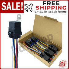 5 Pack 40/30 AMP 12V DC Waterproof Relay Kit with Heavy-Duty Pigtail, 5-PIN SPDT