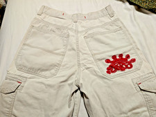 Vintage Khaki JNCO Jeans, Men's 30x30, GENUINE Y2K Baggy Cargo w/ Red Crown Logo