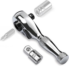 1/4-Inch Stubby Ratchet Wrench Set, Chrome Al...