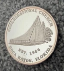 BOCA RATON FLORIDA CONG CHURCH 1 TROY Oz .999 FINE SILVER ROUND COIN EXCELLENT!