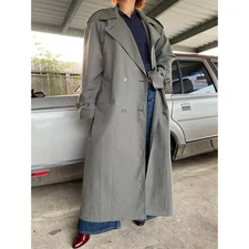 Vintage TOWNE London Fog Thinsulate Double Breasted Green Classic Trench Coat 12