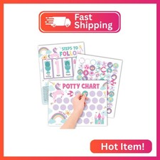 Hadley Designs Potty Training Chart for Toddlers Girls -10 Sticker Potty Chart f