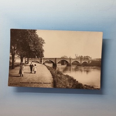 Preston Postkarte um 1910 Echtfoto Lancashire Kinder Flussufer Broadgate
