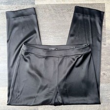 ST. JOHN black satin Emma slim fit trouser pants 10