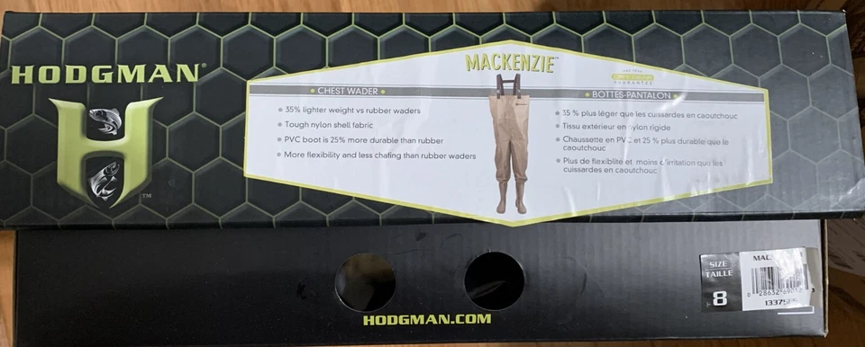 Hodgman Mackenzie Cleat Chest Bootfoot Fishing/Hunting Waders Shoe Size 8 New - Image 2 of 2
