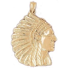 Native American Indians Head Charm Pendant 14...