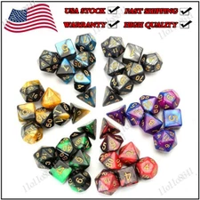 42Pcs/set Shiny Polyhedral Dice DND RPG MTG Role Playing Game + Bag 6 Colors