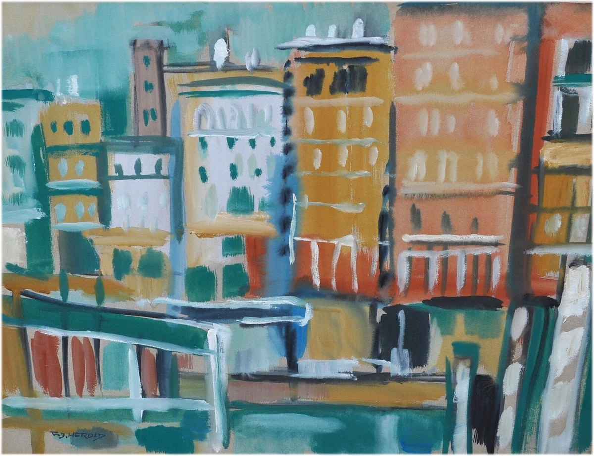Franz Josef Herold (1904 - 1986) - expressionistische Stadtansicht 