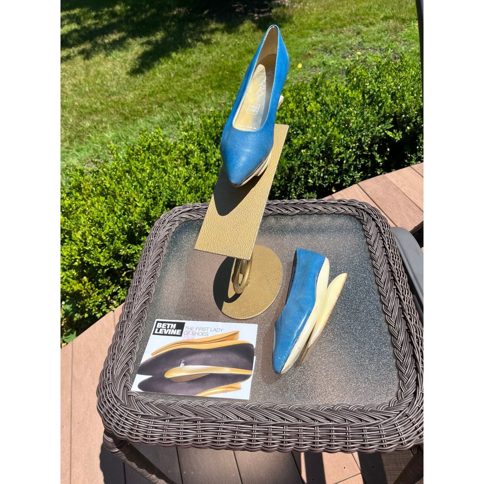 Vtg Herbert Levine KABUKI Shoes 50’s 60’s Robin Egg Blue White Leather Platform