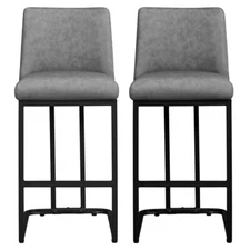 Counter Height Bar Stools Set of 2 24″ Bar Chairs with Back Upholstered Barstool