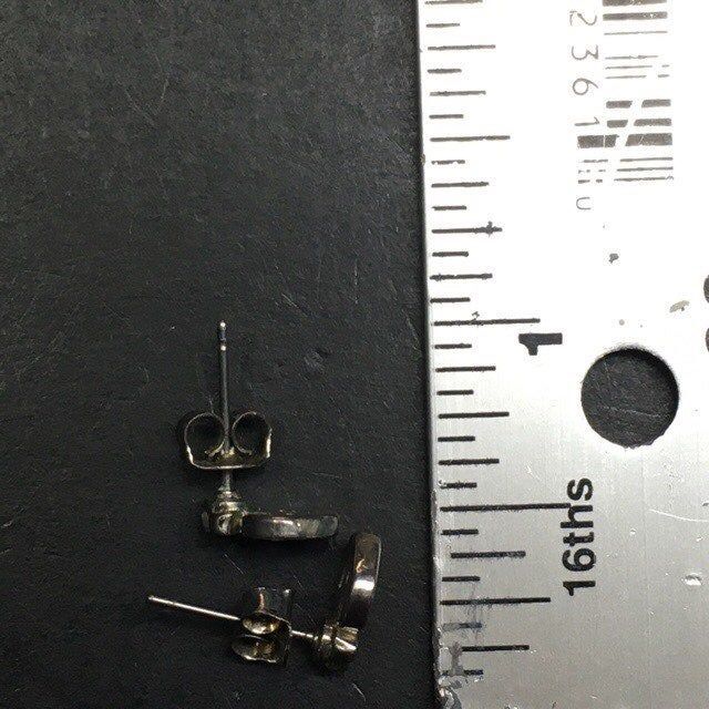 Anchor Stud Pierced Earrings Tiny Silver Black En… - image 4