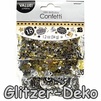 Konfetti - 18 Geburtstag - Gold Silber Geburtstagsdeko Deko Tischdeko Streudeko