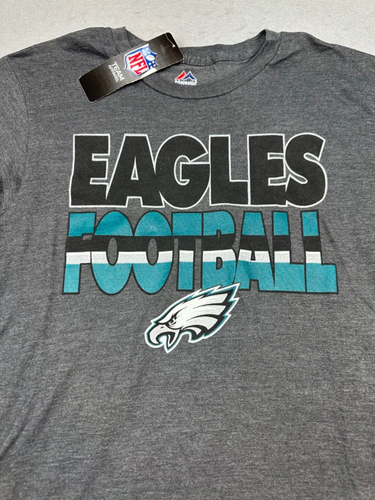 Majestic Team Apparel Mens GRAY Graphic T Shirt - Philadelphia Eagles - Size M - Picture 2 of 7