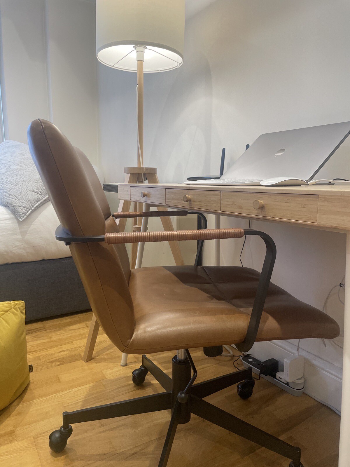 Cooper MidCentury Leather Office Chair. Brand West Elm. Colour Brown
