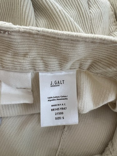 Brandy Melville John Galt Ivory Corduroy Pants, Size Small - Picture 3 of 3