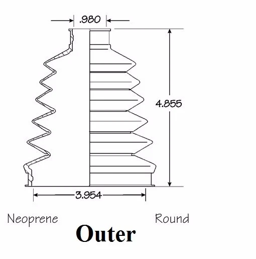 Kit de bota de eje CV interior y exterior delantero para botas EMPI Acura RSX Type-S 2002-2006 Foto 3 de 4