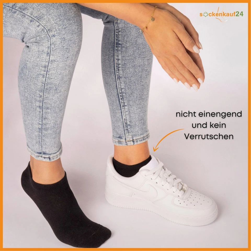 10 | 20 | 30 Paar Sneaker Socken Damen Herren Schwarz Weiß Grau Baumwolle - Bild 2 von 4