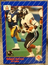 1991 AW Sports CFL Football Card #61 Reggie Barnes - Delaware State alumni - NM