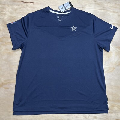NEW Dallas Cowboys Nike Sideline Coach Chevron Lock Up Logo V-Neck Shirt 2XL