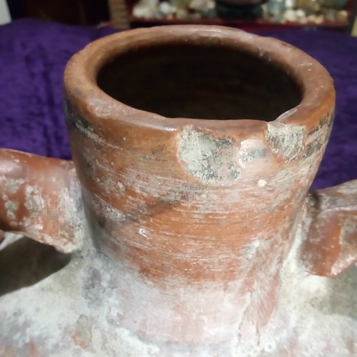 Primitive 15" Terracotta Amphora Water Jug Spanish Turkish Coil Made 1800's Nice - Picture 24 of 24