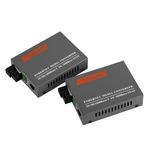 Gigabit Ethernet Network to SC Single Fiber Optic Media Converters 1000Mbps 20KM - Picture 1 of 10