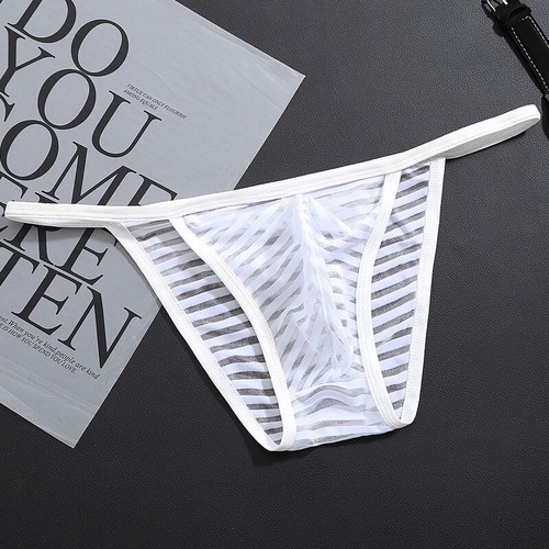 Sexy Calzoncillos en T para Hombres Bolsa Color Sólido Tanga Seda Hielo Ver a través del Calzoncillo - Imagen 2 de 15