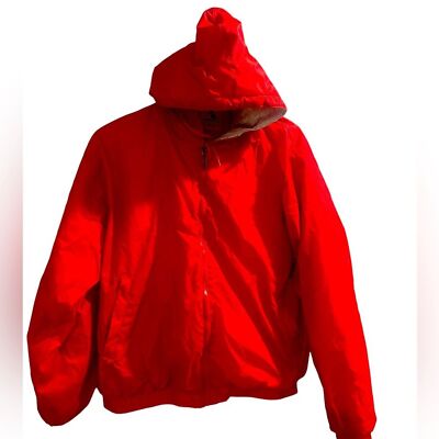 Red Men's Augusta Sportswear Hooded Taffeta/ Fleece Lined Jacket