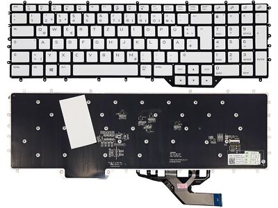 Version 2 - DE Tastatur: Weiß mit RGB Beleuchtung für DELL Alienware M17-R2 2019