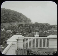 Glas magische Laterne Dia KRANKENHAUS IN ANCON PANAMA KANAL ZONE UM 1910 FOTO