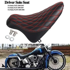 Diamond Red Line Driver Butt Bucket Solo Seat For Harley FatBoy Heritage Softail