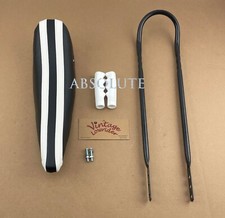 20" VINTAGE LOWIRDER BLACK/WHITE BANANA SEAT W/SISSY BAR & GRIPS FOR 20" BIKE