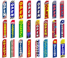 Welcome Advertising Feather Flag Swooper Flutter Banner Super Flag Open 24/7
