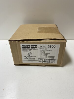 (50PK) RACO HUBBELL CAT. NO. 2800 1/2'' CONNECTOR