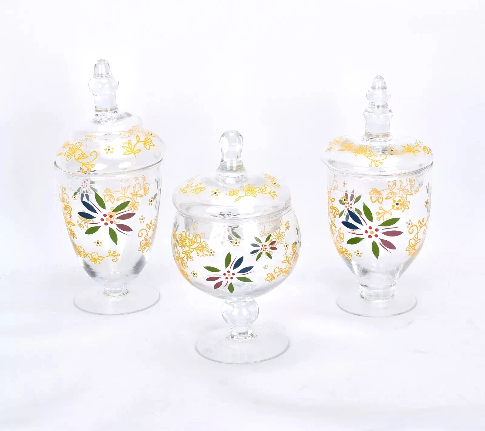 Temp-tations Classic Set of 3 Glass Kitchen Apothecary Jars in Confetti