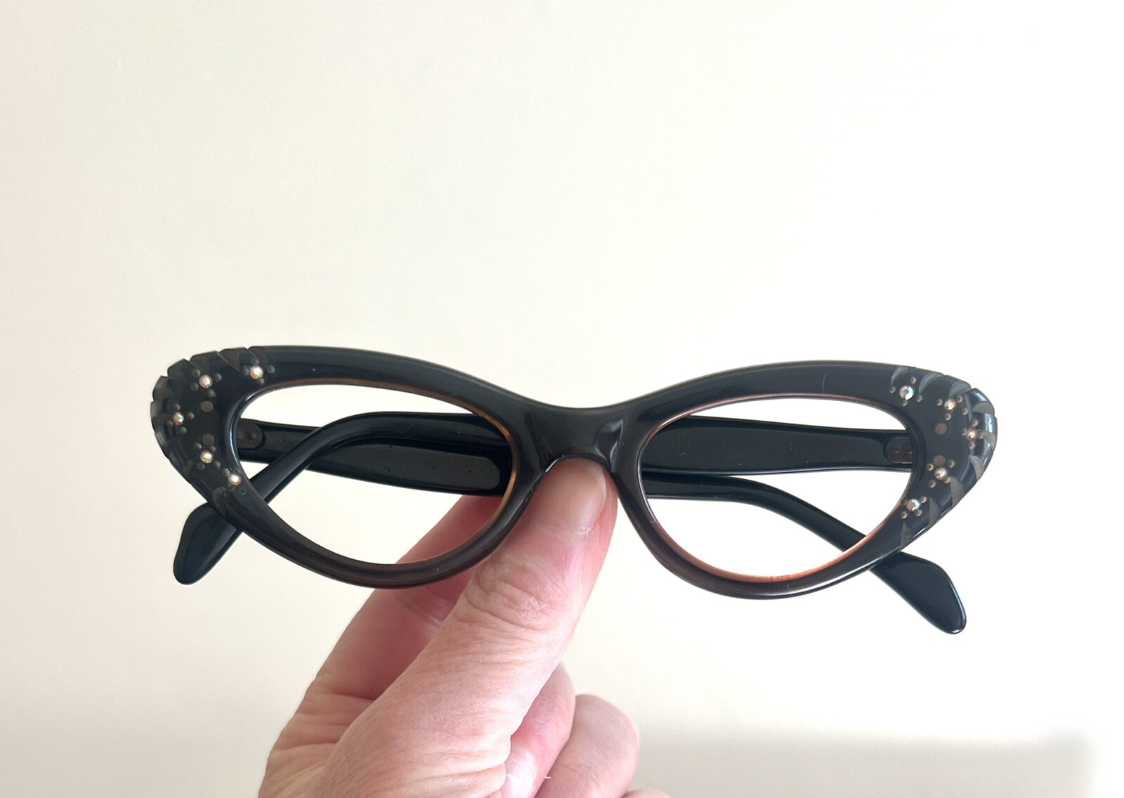 Vintage 60s NOS Rhinestone Cat Eye Eyeglass / Sun… - image 7