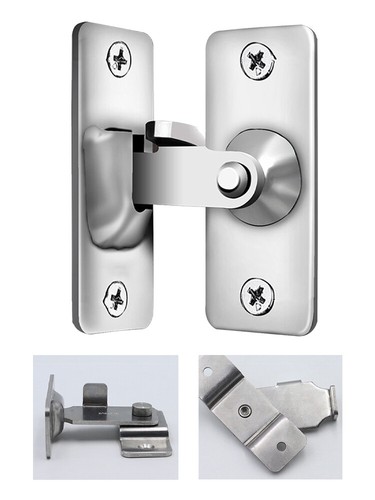 Stainless Steel Door Latch, 90 Degree Right Angle Sliding Bending Lock - Picture 9 of 9