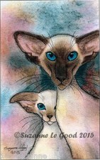 Siamese Cat kitten print limited edition from original painting Suzanne Le Good