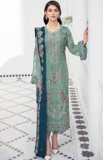 beautiful discounted light teal green with beige embroidered shalwar khameez