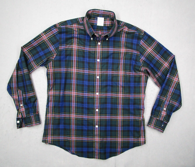 Brooks Brothers Regent Dress Shirt Men Large Blue Button Up Work Supima  Non-Iron
