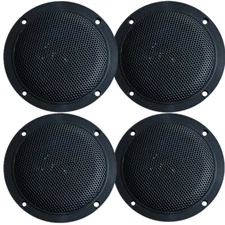 GUZARE Marine Speaker 4" Black Waterproof Flush Mount for Boat Car RV UV ATV UTV