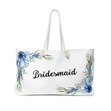 Bridesmaid Blue flowers Weekender Bag/Bridesmaid Gift