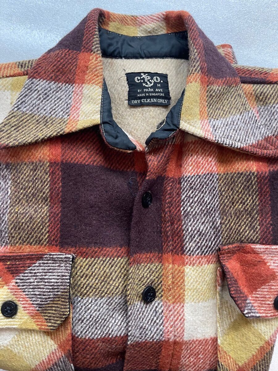 VINTAGE 1980'S C.P.O. BY PARK AVE, MEN'S M HEAVY FLANNEL VINTAGE 1980'S C.P.O. BY PARK AVE, MEN'S M HEAVY FLANNEL
