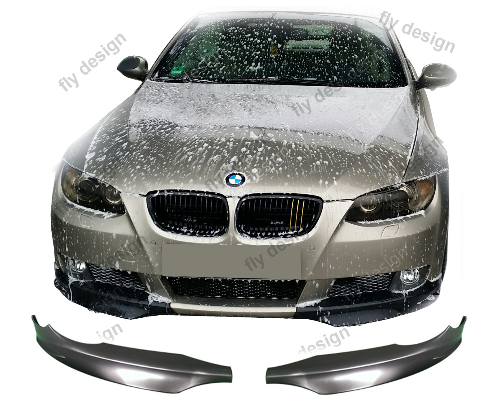 Fits BMW 3 Series Coupe E92, Front Spoiler Splitter Flap Apron Bumper Diffuser