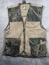 Vintage Game Winner Mens L Bird Hunting Vest Mesh Cargo Pockets Full Zip Camo