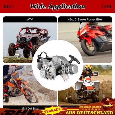 2 Takt 49cc Pull Start Mini Motor Kit +Kraftstofftank Für  Pocket Quad Dirt Bike