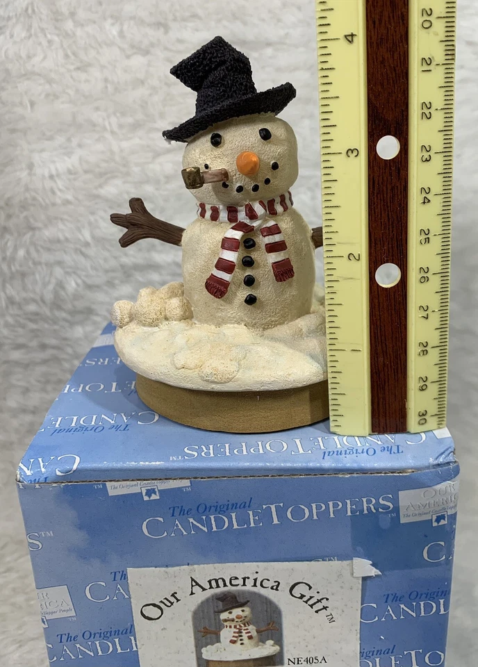 Snowman Topper Antique Our America NE405A Candle Topper - Image 3 of 4